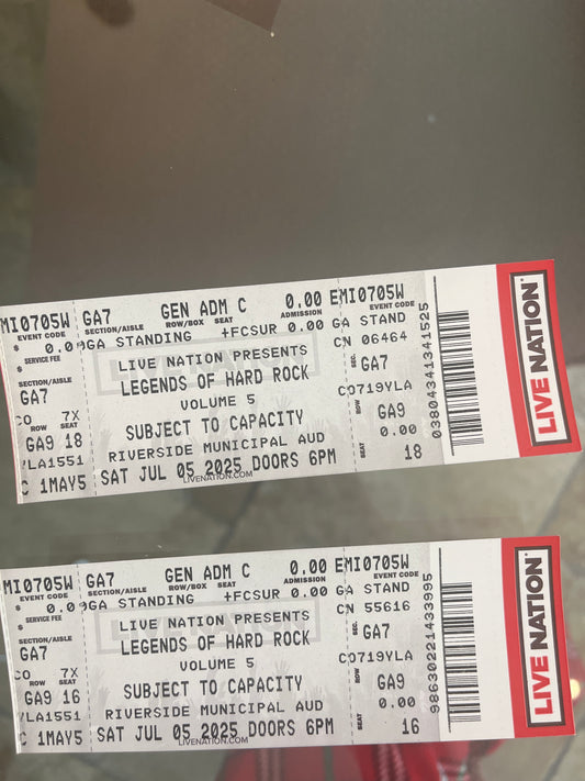 7/5 Free Riverside Municipal Auditorium Tix